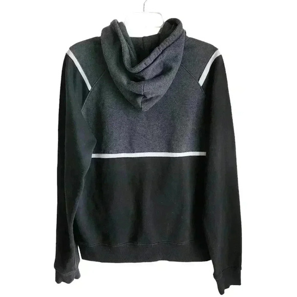 Fila Men’s L Pullover Hoodie Gray Black White Colour Block Embroidered Logo - Picture 6 of 10